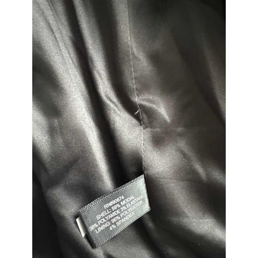 Boston Proper Black Longline Blazer 4 Double Breasted Silver Crest Button Coat - Picture 8 of 11
